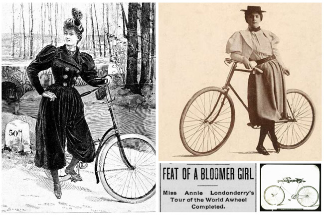 mujeres-ciclista-bloomers-feminismo-Inglaterra-siglo XIX