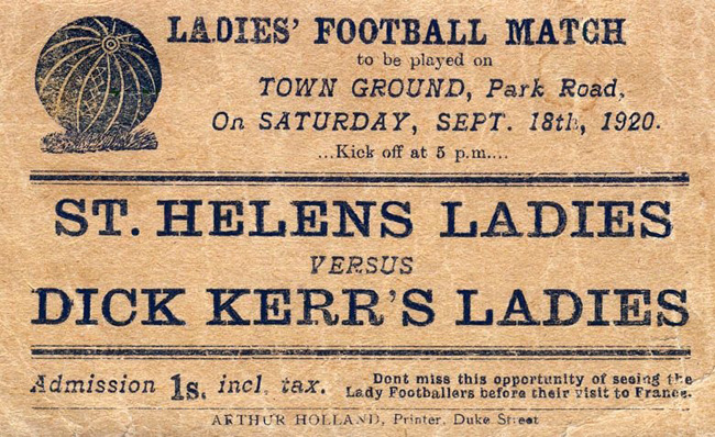 Fútbol femenino, primer partido internacional. Dick Kerr Ladies