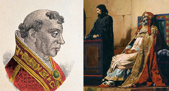 El papa Formoso y una representación del Juicio del Cadáver